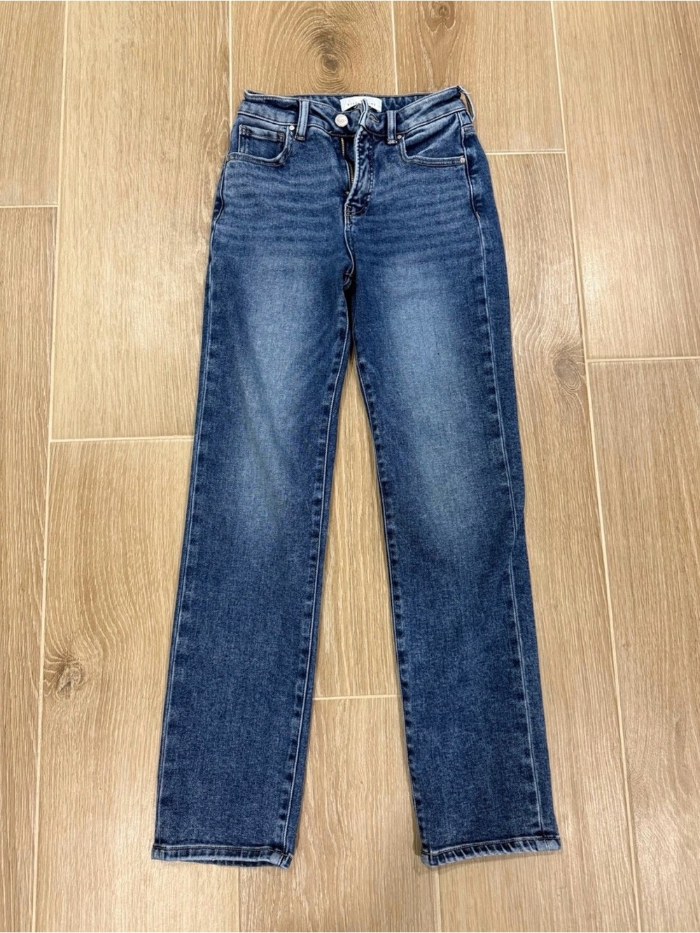 Risen Women’s Blue Jeans Size 0/24 Straight Leg Crop Dark Denim High Rise